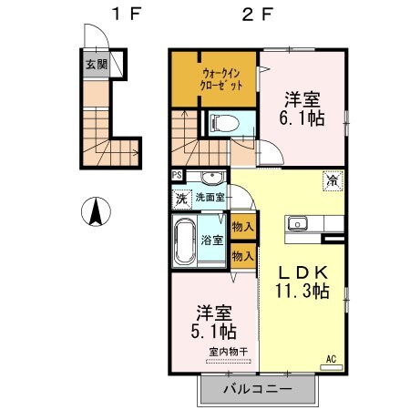 慈眼寺駅 徒歩40分 2階の物件間取画像