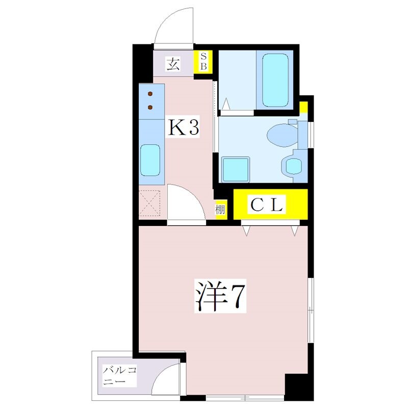 二中通駅 徒歩3分 4階の物件間取画像