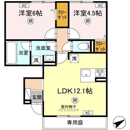 玉川交差点東 徒歩2分 1階の物件間取画像