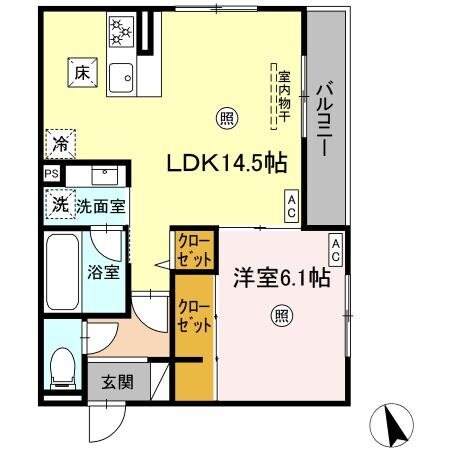 谷山駅 徒歩14分 1階の物件間取画像