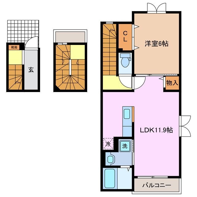 名張駅 徒歩13分 3階の物件間取画像