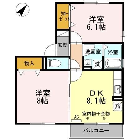 名張駅 徒歩7分 2階の物件間取画像