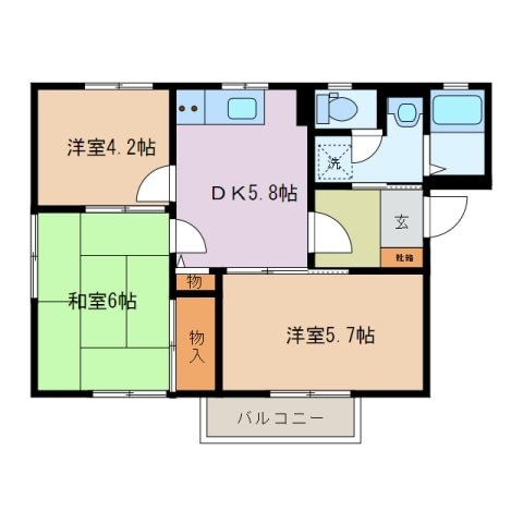 メゾンドボヌールの物件間取画像