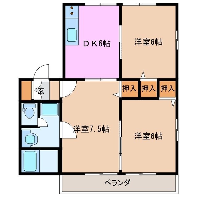 西別所駅 徒歩15分 2階の物件間取画像