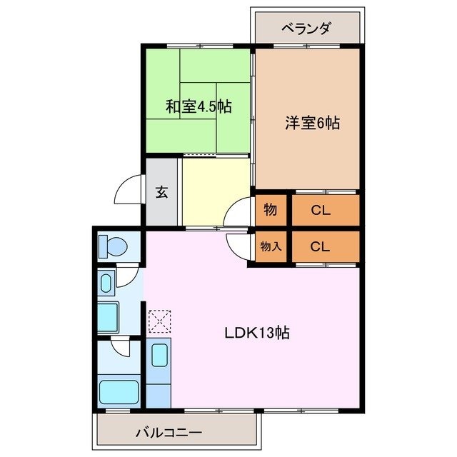 コーポ江原島の物件間取画像