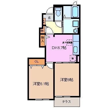 伊勢朝日駅 徒歩14分 1階の物件間取画像