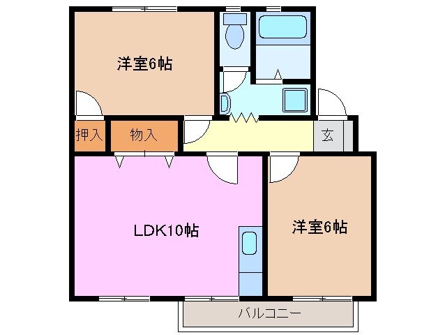 フィレンツェ桑名Ｂ棟の物件間取画像