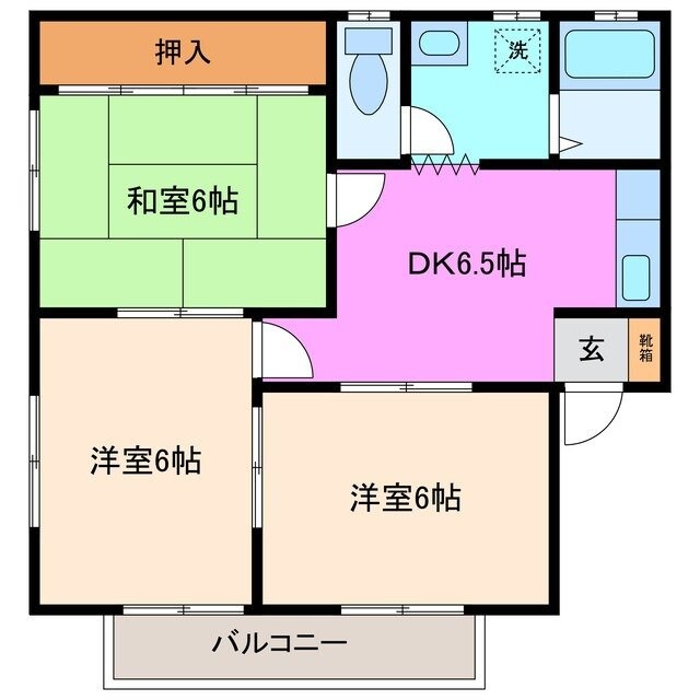 フラワーハイツ朝日の物件間取画像