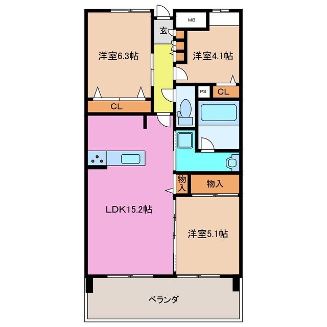 ＪＭＵ久居社宅Ｆ棟の物件間取画像