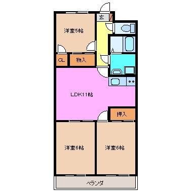 高茶屋豊城の物件間取画像