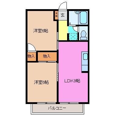 プレジール高茶屋の物件間取画像