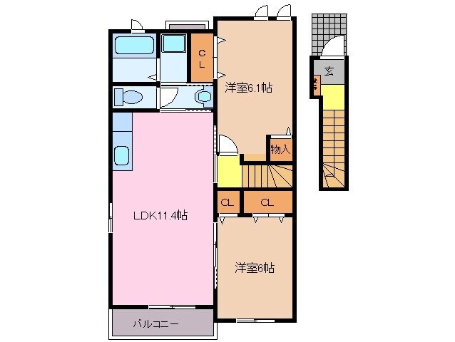 ヴィラーレの物件間取画像