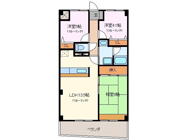 パーシモンヒルズの物件間取画像