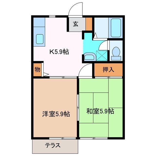 セゾンクレールＦの物件間取画像