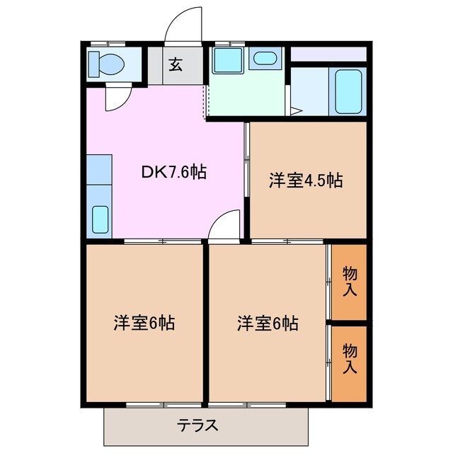 シティハイツ日野陵の物件間取画像