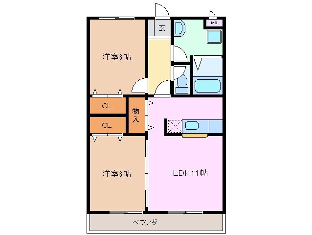 伊勢松本駅 徒歩9分 3階の物件間取画像