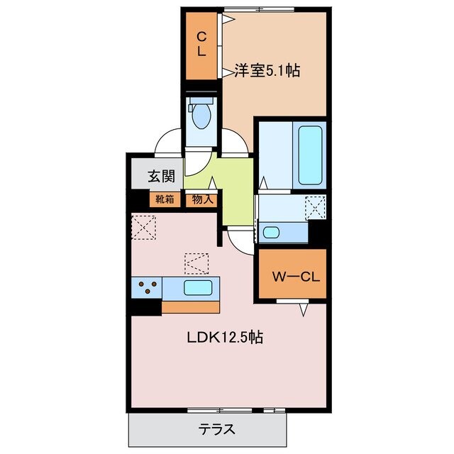 Ｄ-ｃｈａｍｂｒｅ北浜町　Ｂの物件間取画像