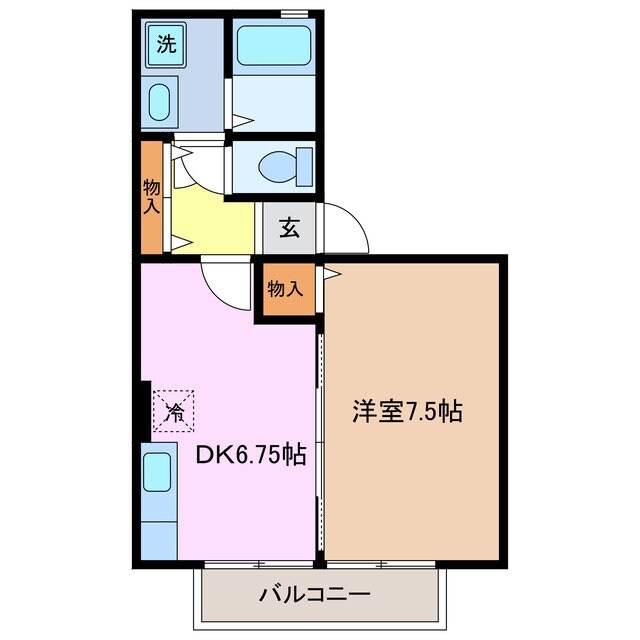 ウエストバンブーⅡ Ａ棟の物件間取画像