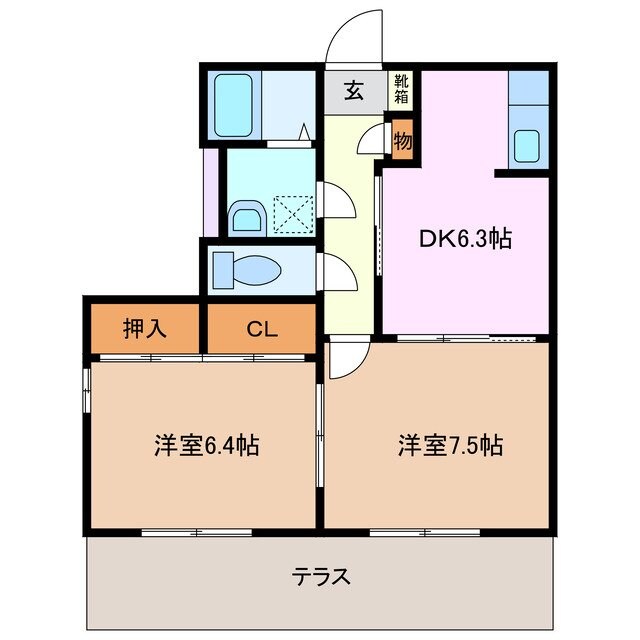 タウンＫＯＭＯ　Ａ棟の物件間取画像