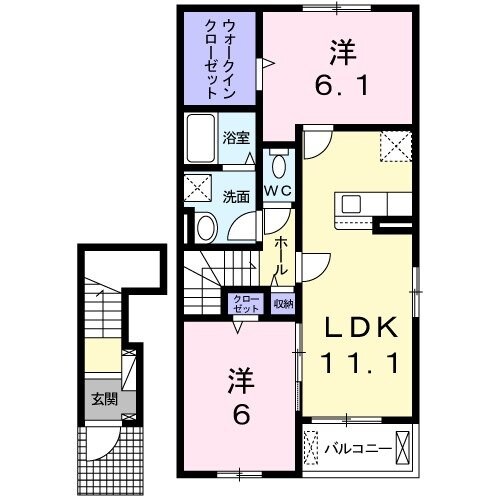 南日永駅 徒歩4分 2階の物件間取画像