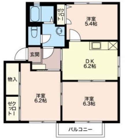 コンフォーレAの物件間取画像