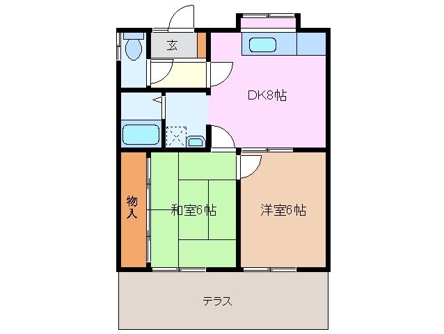 七ツ屋町平屋西棟の物件間取画像