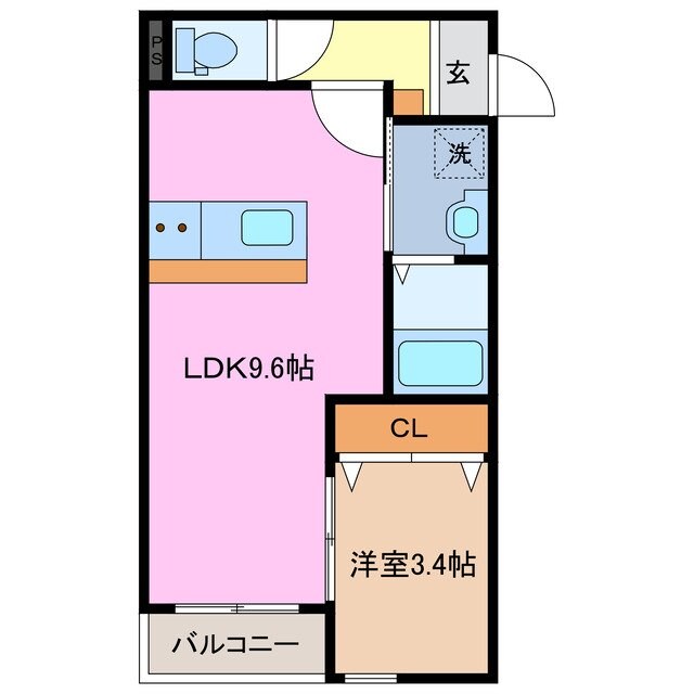 新正駅 徒歩9分 3階の物件間取画像