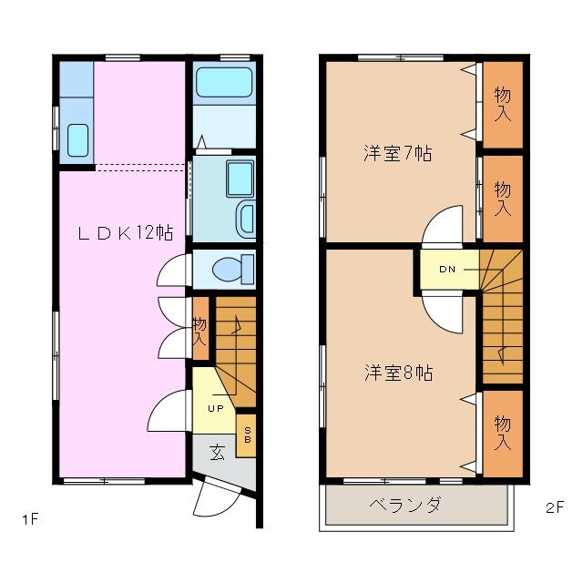 海山道駅 徒歩4分 1階の物件間取画像