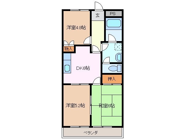 伊勢松本駅 徒歩7分 2階の物件間取画像