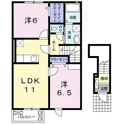 内部駅 徒歩5分 2階の物件間取画像