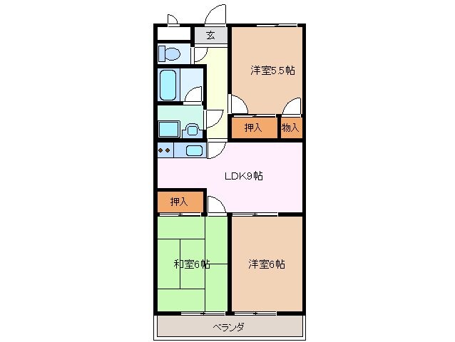 赤堀駅 徒歩8分 4階の物件間取画像