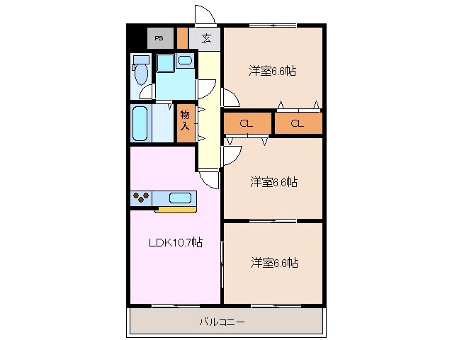 近鉄四日市駅 徒歩4分 8階の物件間取画像