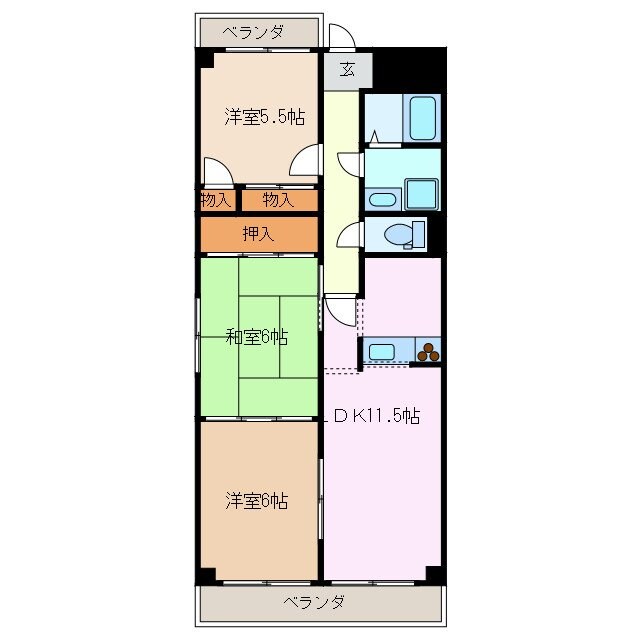 アーバンコア九ノ城の物件間取画像