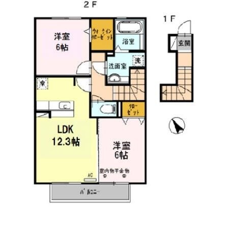 伊勢松本駅 徒歩15分 2階の物件間取画像