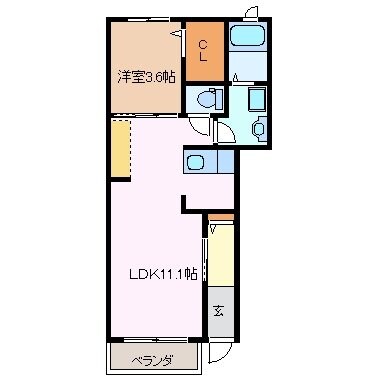 内部駅 徒歩15分 1階の物件間取画像