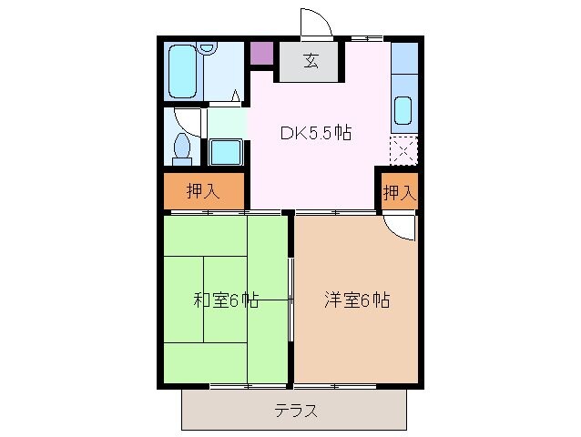 赤堀駅 徒歩9分 1階の物件間取画像