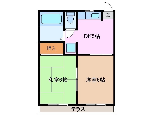 北楠駅 徒歩8分 1階の物件間取画像