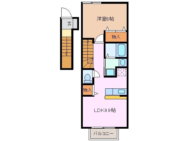 内部駅 徒歩7分 2階の物件間取画像