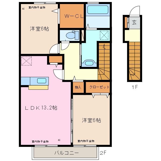 伊勢松本駅 徒歩10分 2階の物件間取画像