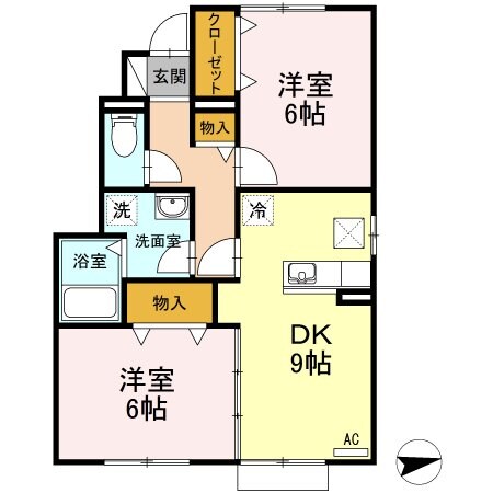 北楠駅 徒歩5分 1階の物件間取画像