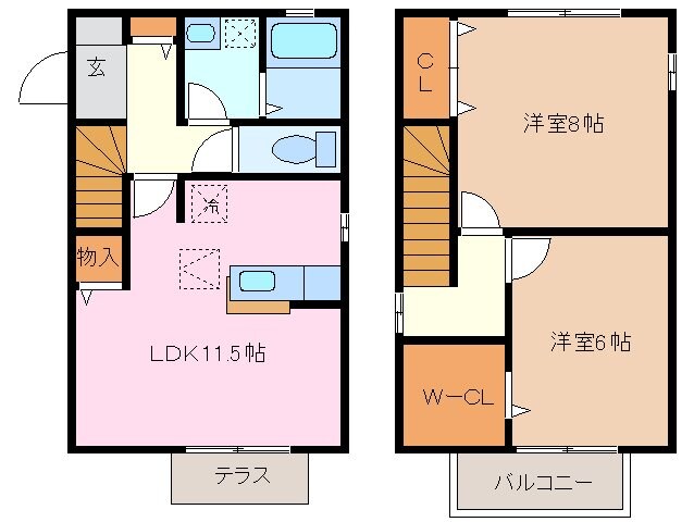 波木南台貸家　Aの物件間取画像