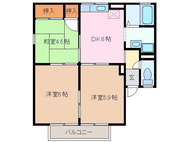 西日野駅 徒歩10分 2階の物件間取画像