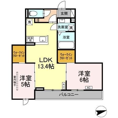 日永駅 徒歩5分 2階の物件間取画像