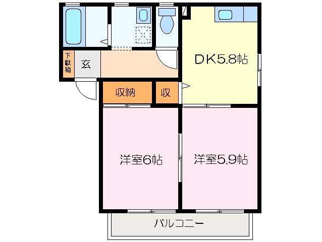 アクアガーデン Ａの物件間取画像