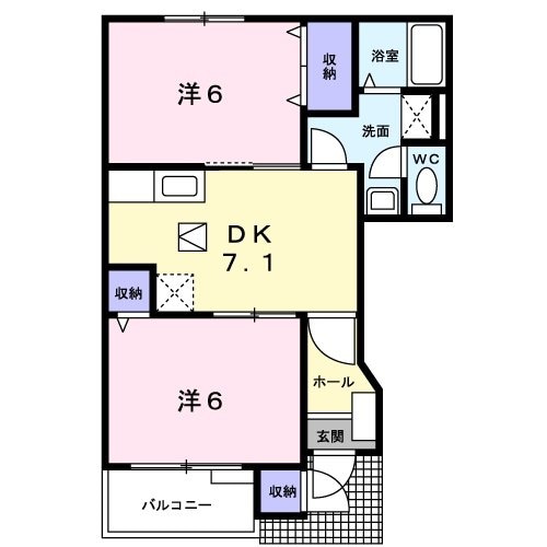 メゾン　ベルグラース　Ｃの物件間取画像