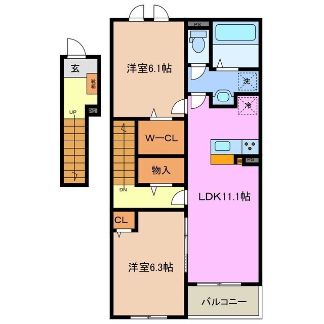 ライラック　Ａの物件間取画像