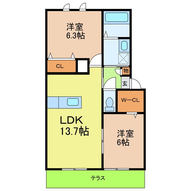 日進駅 徒歩22分 1階の物件間取画像
