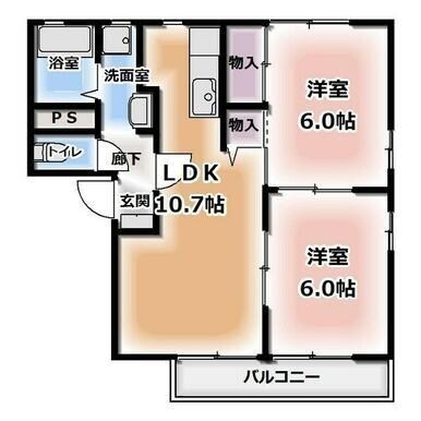 B・ヴァリー99Aの物件間取画像