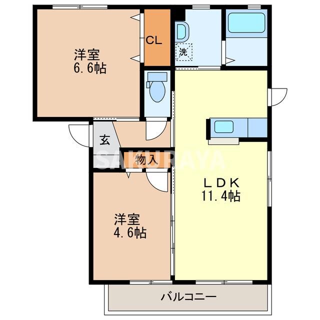 ラフォーレ福居11の物件間取画像