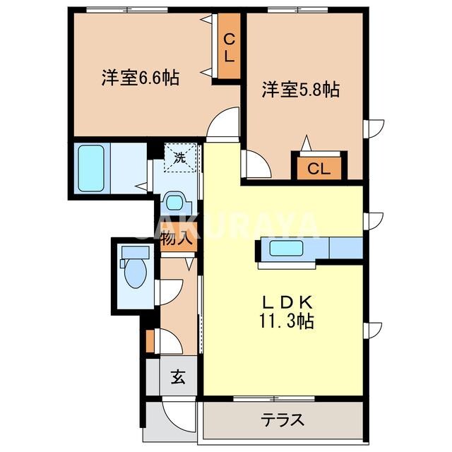 プレステージＡの物件間取画像